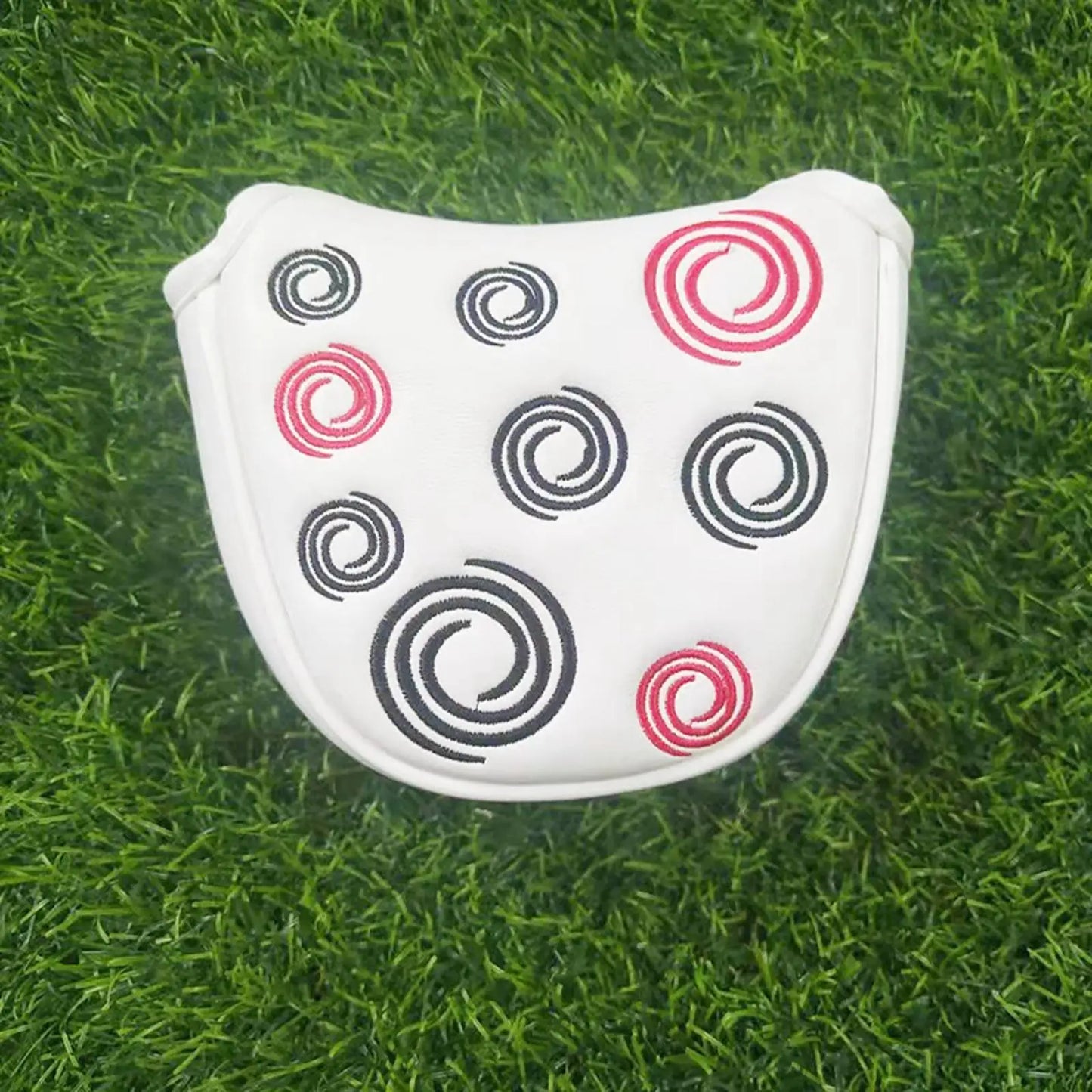 Mallet Putter Headcover - PU Leather with Magnetic Closure and Embroidered Design