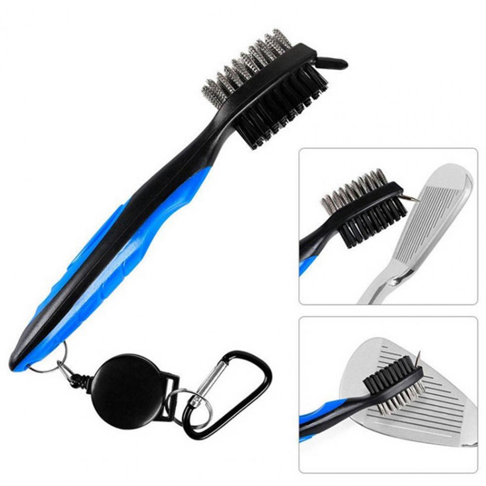 Golf Club Cleaning Brush – Dual-Sided Nylon & Wire Bristles with Groove Cleaner