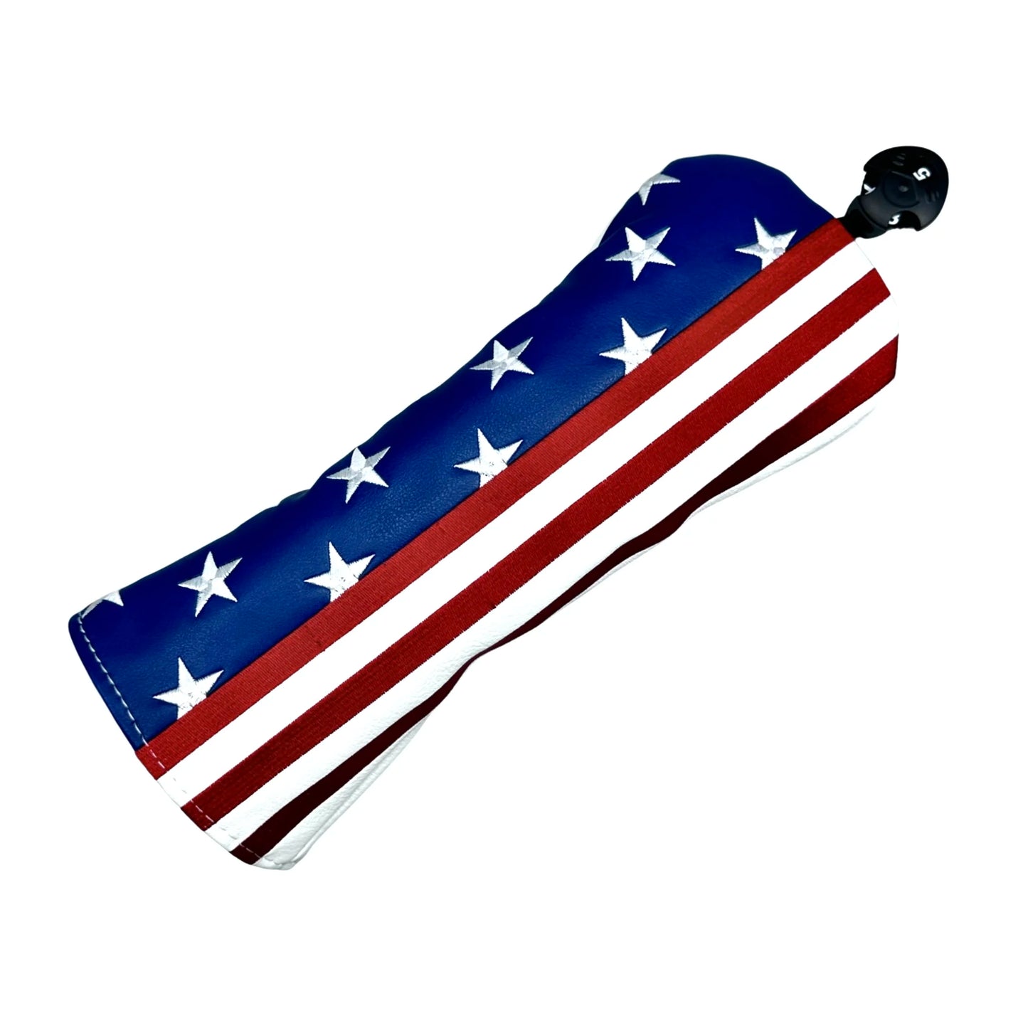 Golf Headcovers with American Flag - PU Leather Driver, Fairway & Hybrid Club Protector