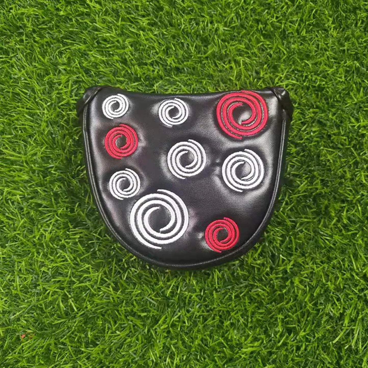Mallet Putter Headcover - PU Leather with Magnetic Closure and Embroidered Design
