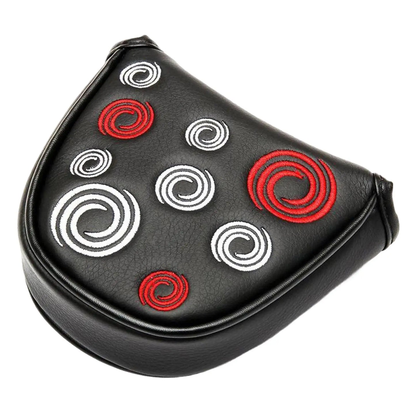 Mallet Putter Headcover - PU Leather with Magnetic Closure and Embroidered Design