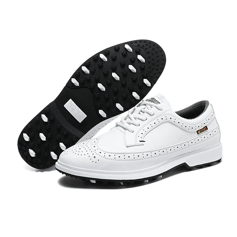 Classic Men’s Waterproof Golf Shoes – Breathable Leather Design