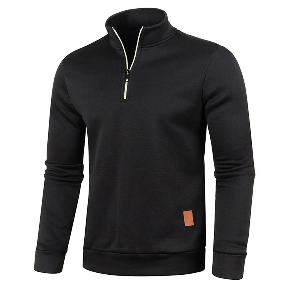 Men's Autumn Sweatshirts - Half Zipper Pullover