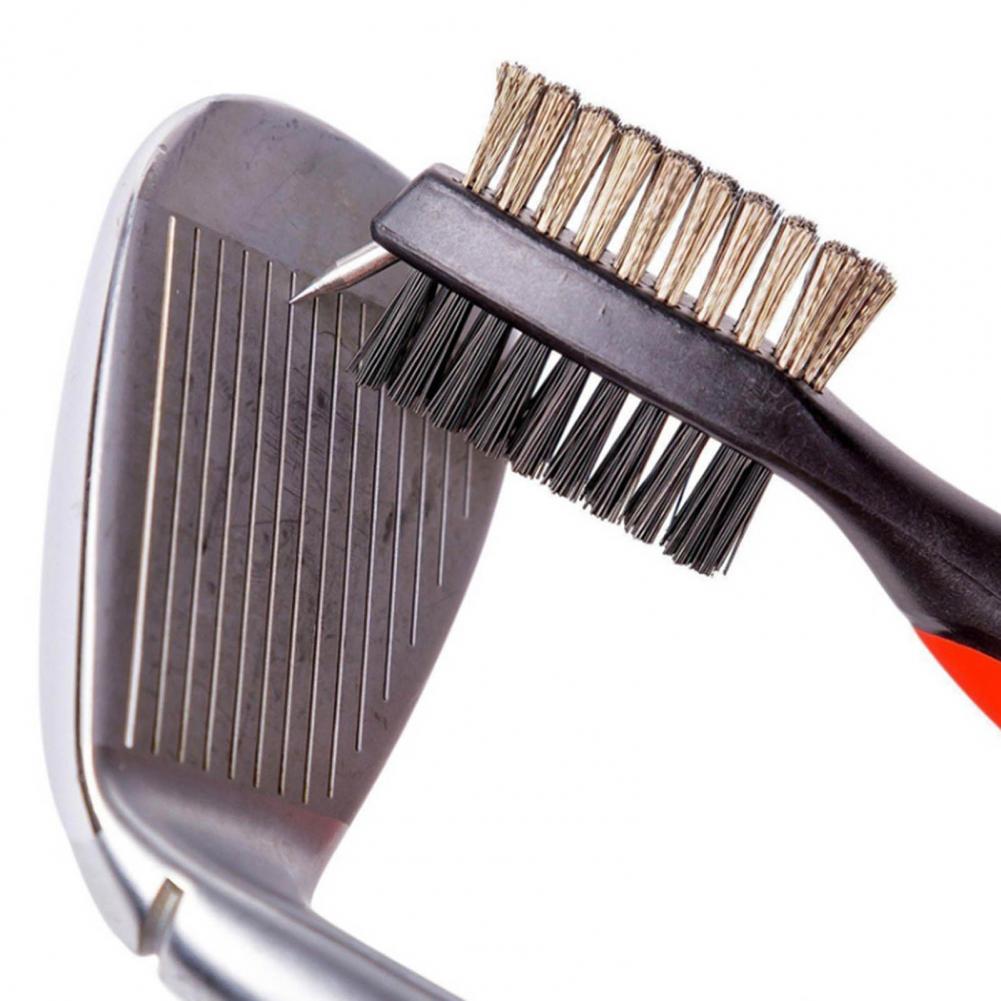 Golf Club Cleaning Brush – Dual-Sided Nylon & Wire Bristles with Groove Cleaner