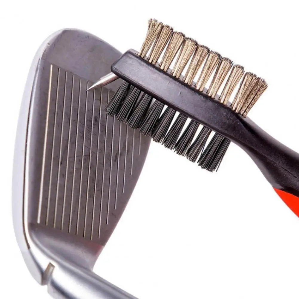 Golf Club Cleaning Brush – Dual-Sided Nylon & Wire Bristles with Groove Cleaner