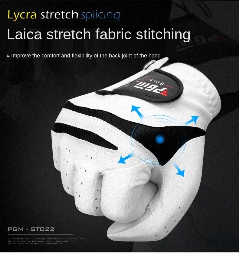PGM Men's Golf Glove - Premium Lambskin Leather, Breathable & Comfortable Fit