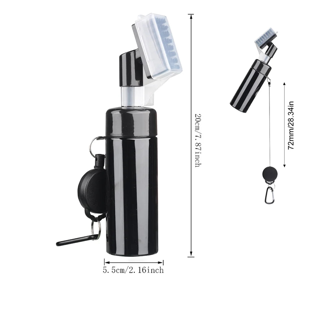 Golf Club Cleaning Brush with Water Bottle & Retractable Clip – Groove Cleaner Tool