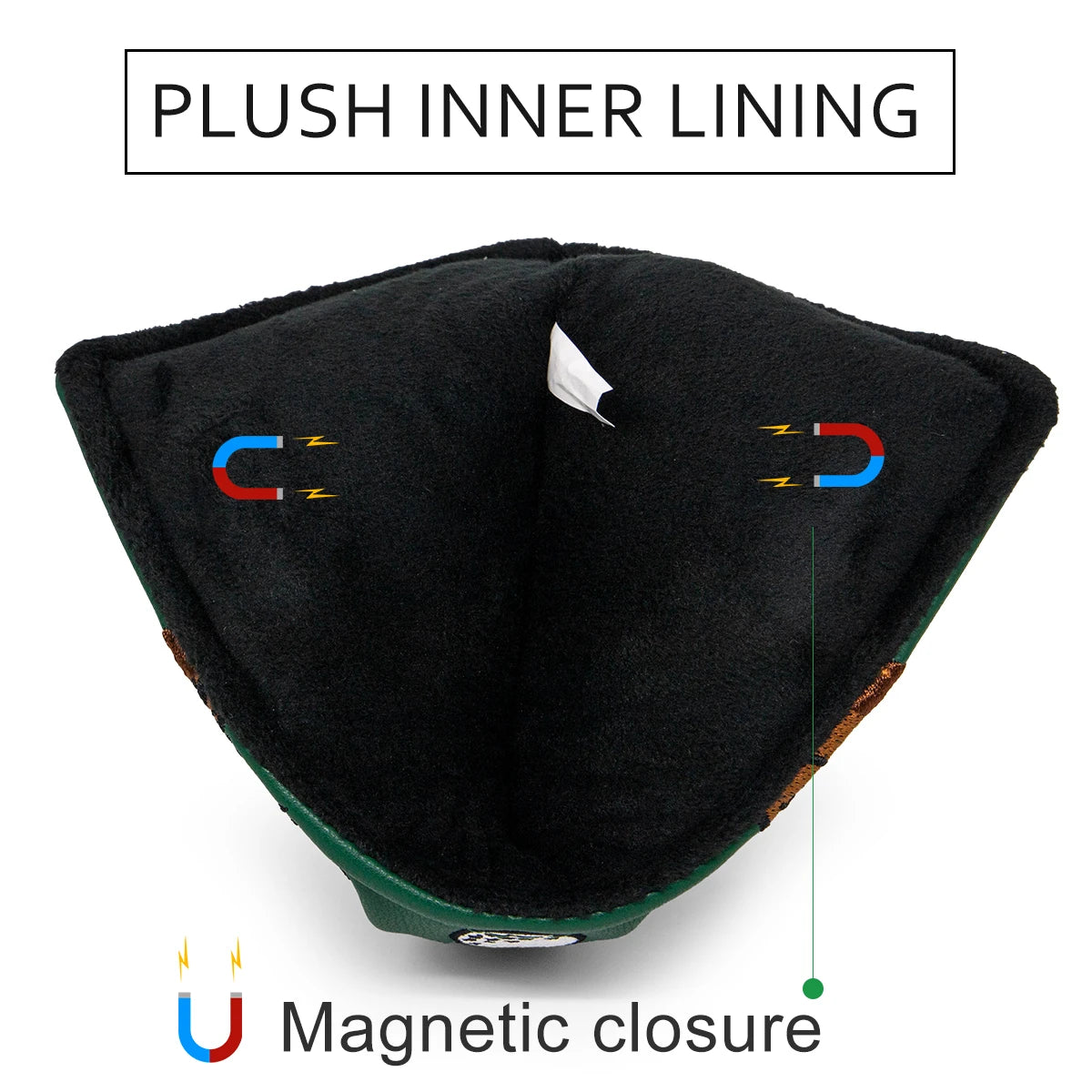 Green Groundhog Golf Headcover Set - Premium Leather Embroidered Covers for Driver, Fairway Wood &amp; Hybrid Clubs