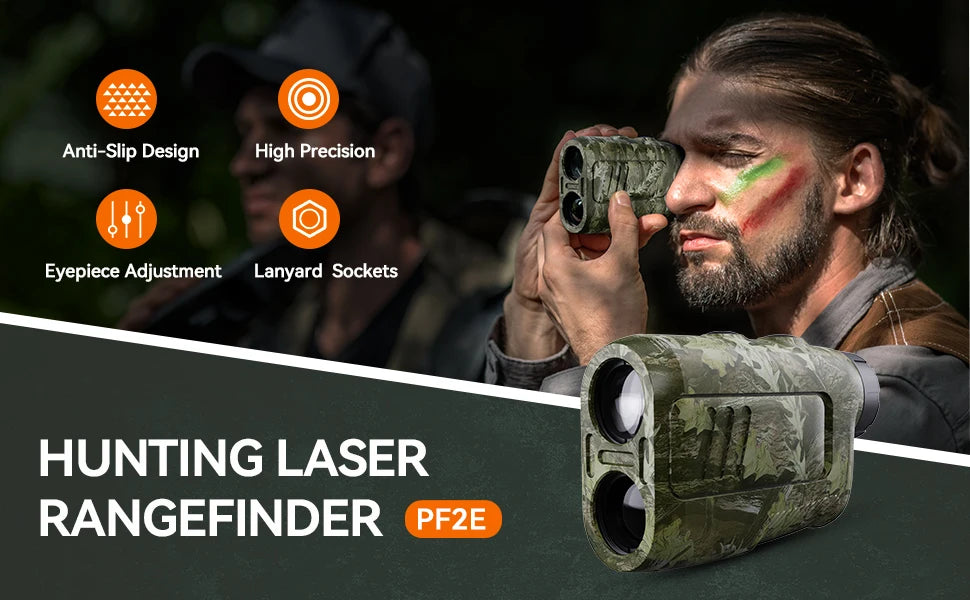 Mileseey PF2E Golf Laser Rangefinder – 400m/600m, 6x Zoom, Slope Adjustment