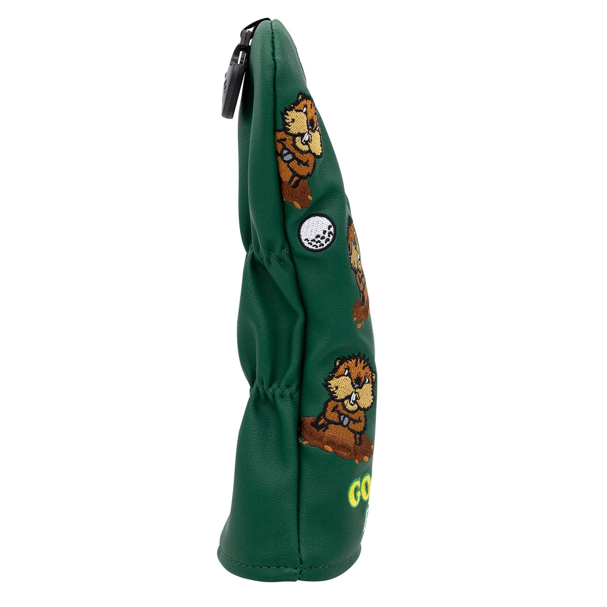 Green Groundhog Golf Headcover Set - Premium Leather Embroidered Covers for Driver, Fairway Wood &amp; Hybrid Clubs