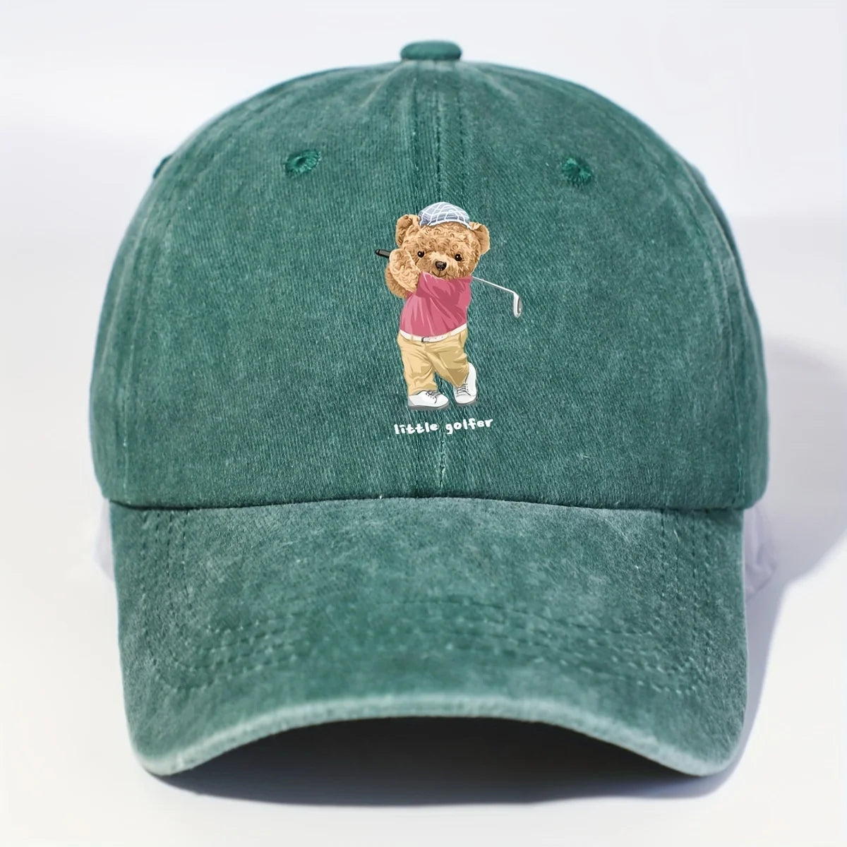 Unisex Golf Bear Embroidered Cap