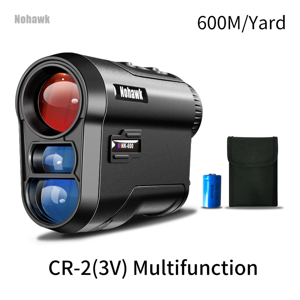 Nohawk Golf Laser Rangefinder 600M/1000Y – Rechargeable with Slope Compensation &amp; Hunting Mode