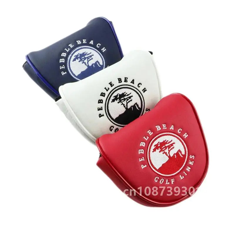 PU Leather Golf Putter Head Cover - Durable Protector for Blade &amp; Mallet Putters, Easy Slip-On Design, Black/White/Red/Blue Options