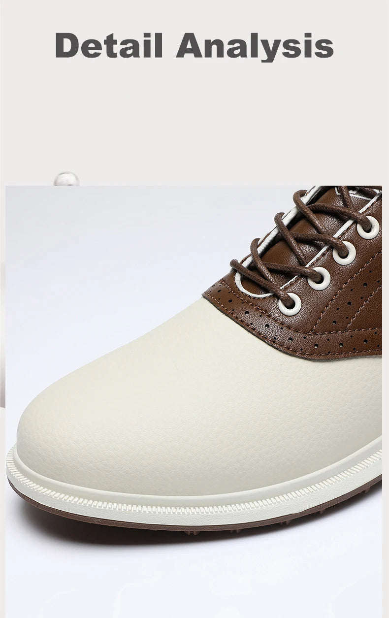 Classic Men’s Waterproof Golf Shoes – Breathable Leather Design