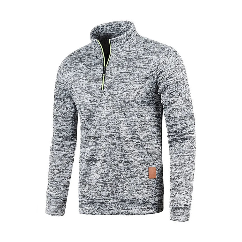 Men's Autumn Sweatshirts - Half Zipper Pullover