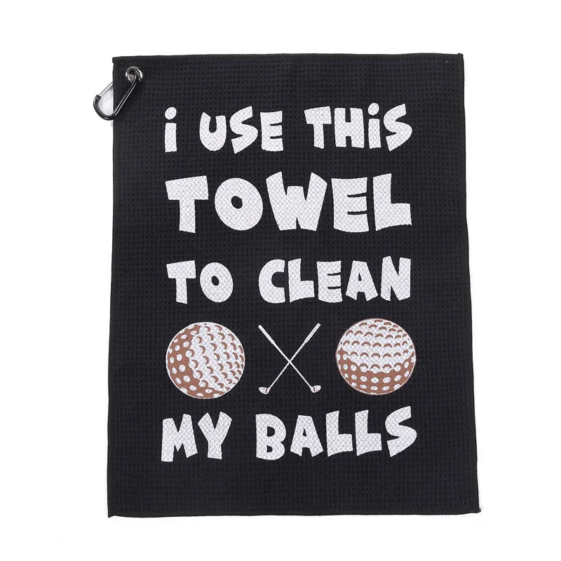 Funny Golf Towel - Microfiber, Super Absorbent, with Humorous Printed Logo