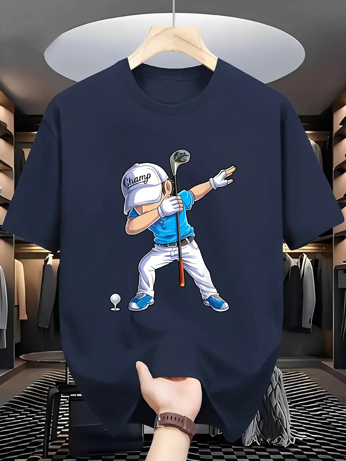 Men's Fashion T-shirt - Golf Player Pattern Printed