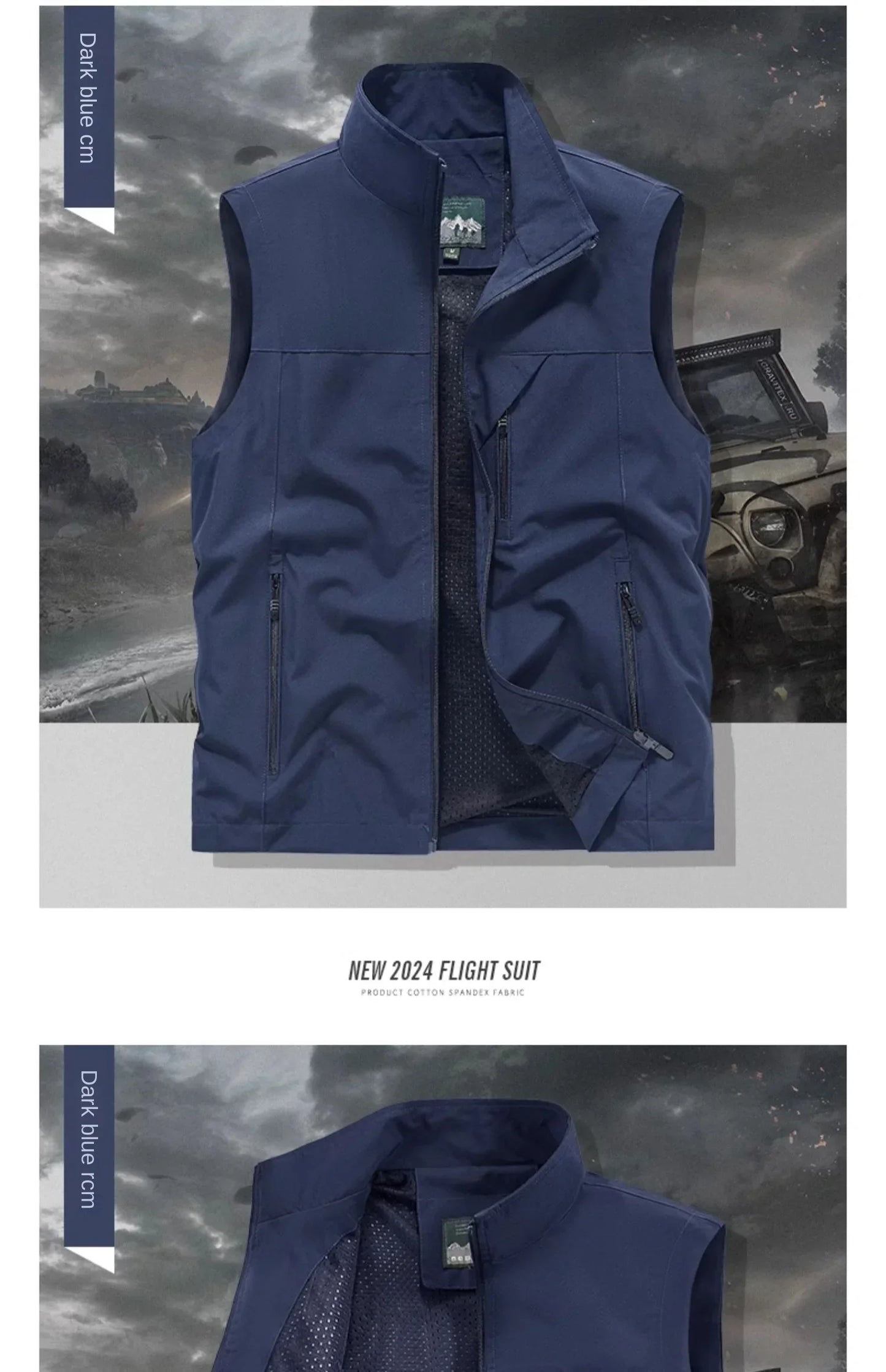 Men's Tactical Windbreaker Golf Vest - Lightweight Sleeveless Jacket with Pockets