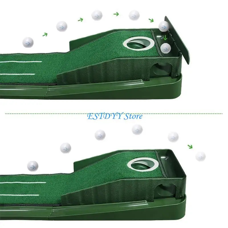 Golf Putting Mat with Hole Covers - Indoor &amp; Outdoor Practice Set