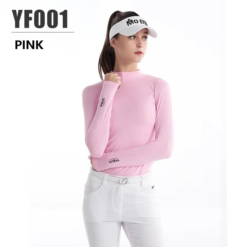 PGM Ladies Long Sleeve Golf Shirt – Ice Silk, Sun Protection, Quick-Dry & Breathable Sports Top