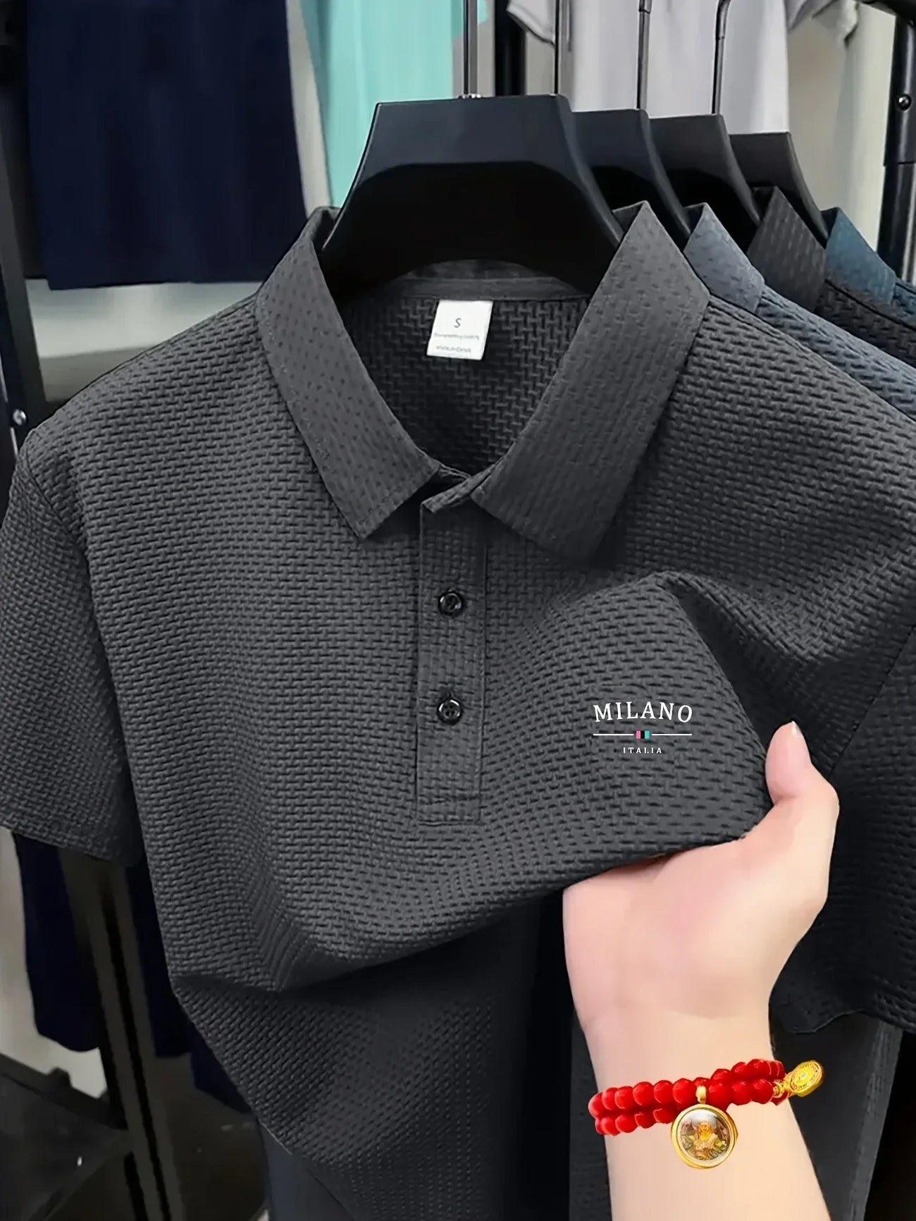 Men's Breathable Golf Polo Shirt – Summer Casual Comfort with Lapel & Button Closure