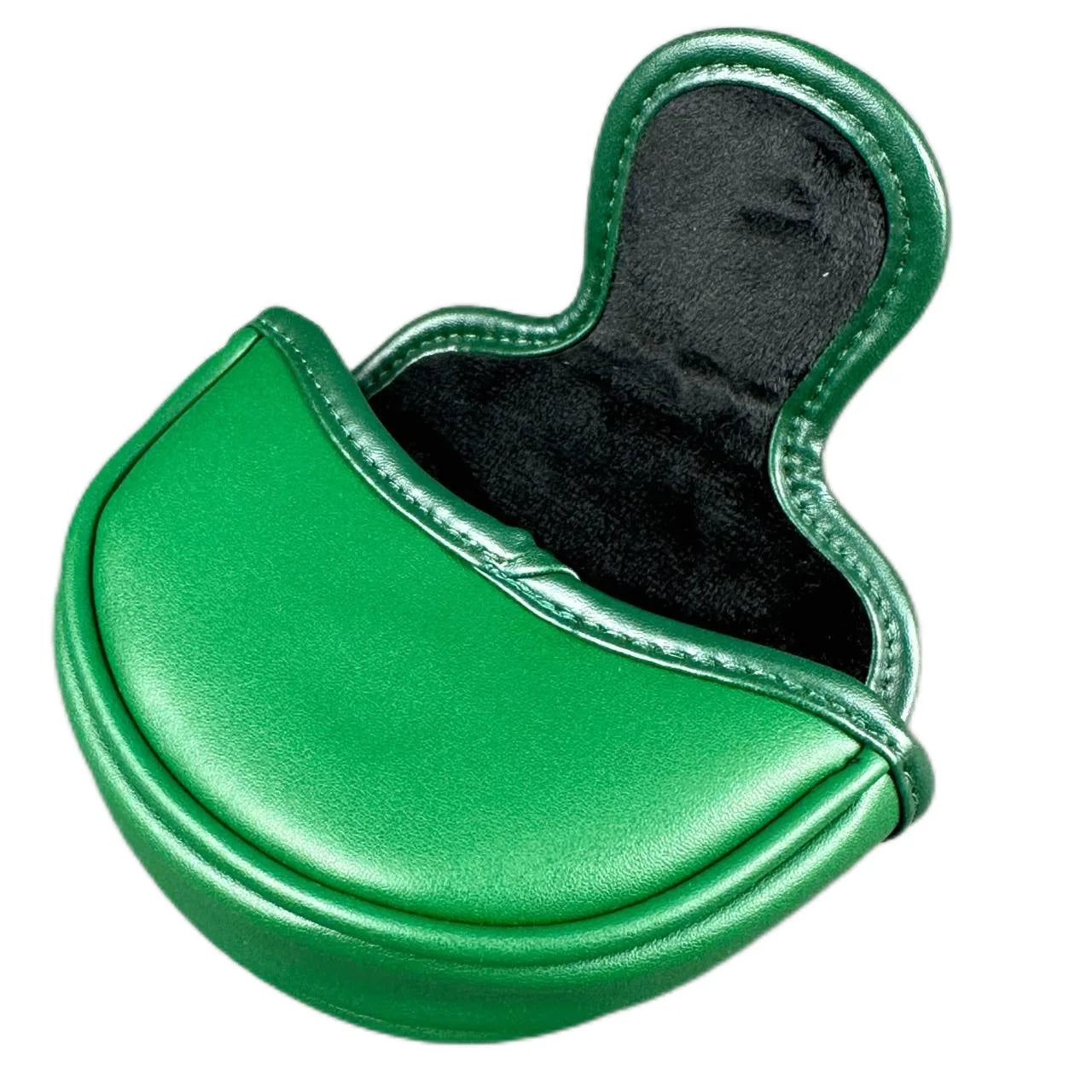 Golf Putter Headcover – Leather Mallet Cover with Clover Embroidery & Magnetic Closure