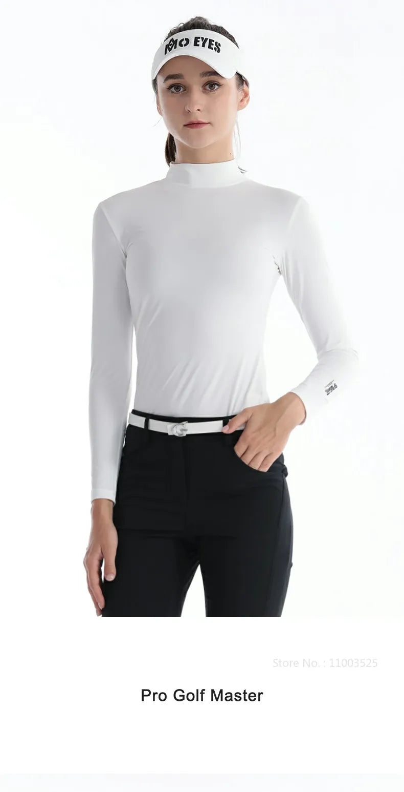 PGM Ladies Long Sleeve Golf Shirt – Ice Silk, Sun Protection, Quick-Dry & Breathable Sports Top