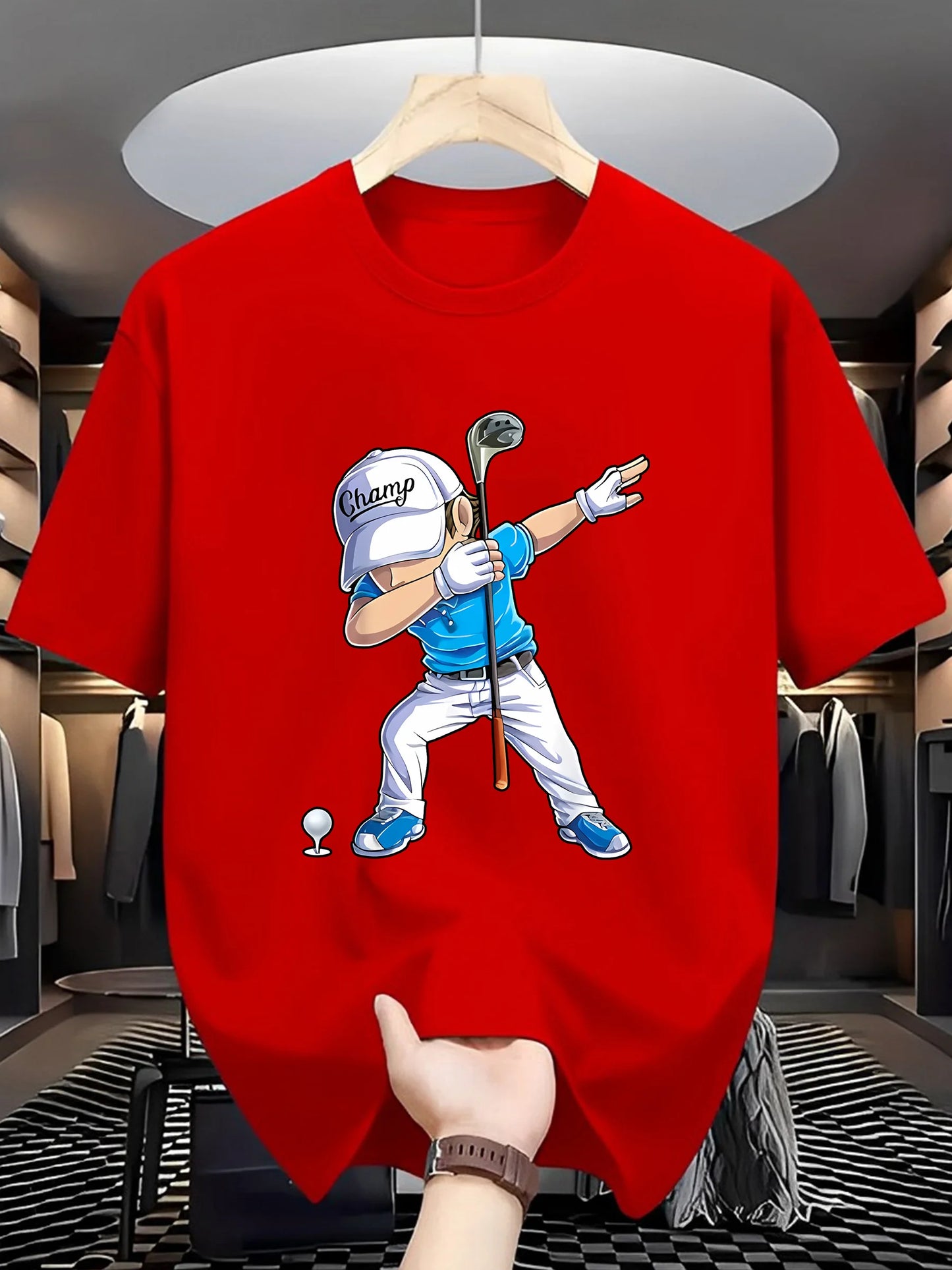 Men's Fashion T-shirt - Golf Player Pattern Printed