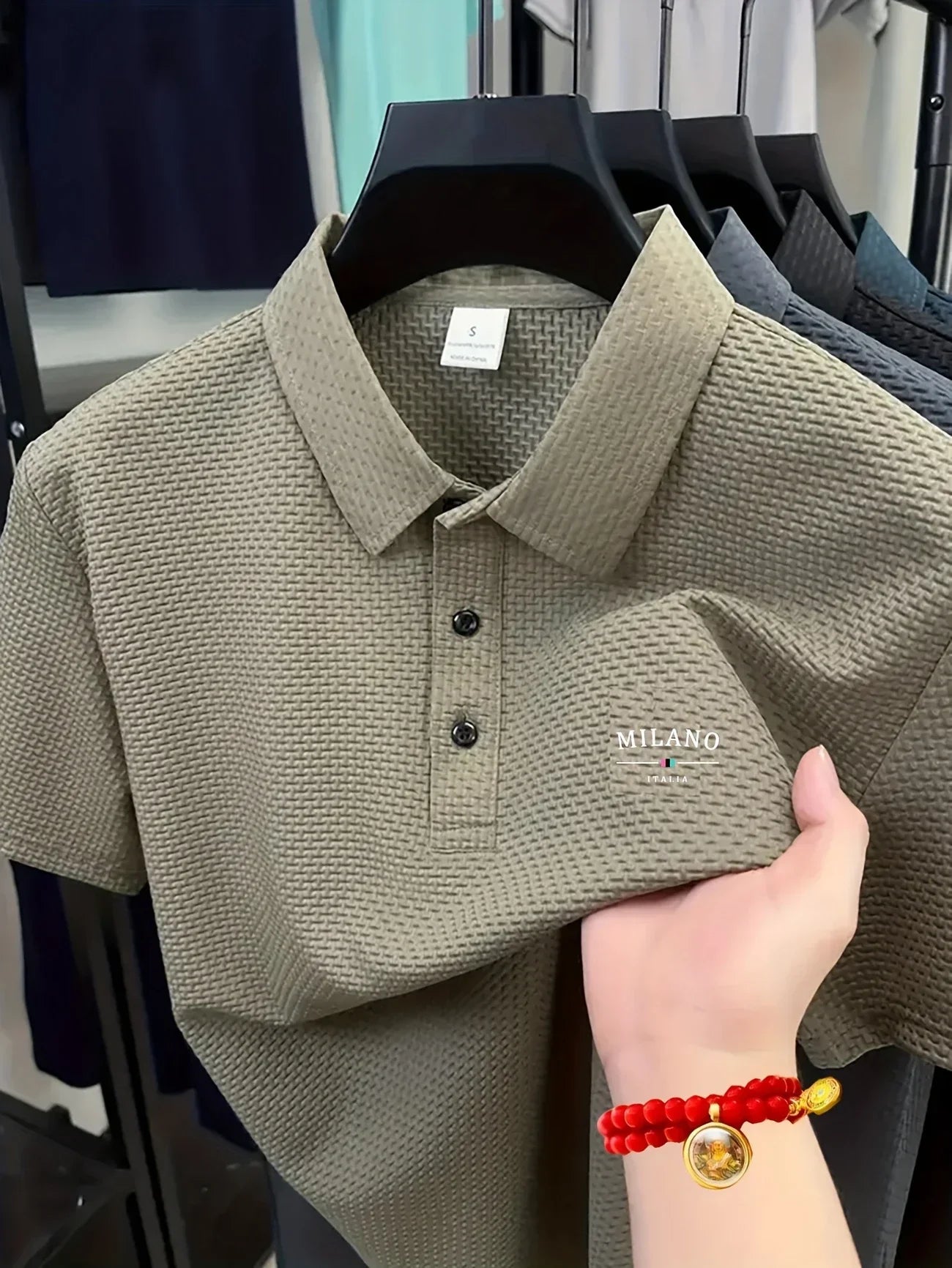 Men's Breathable Golf Polo Shirt – Summer Casual Comfort with Lapel & Button Closure