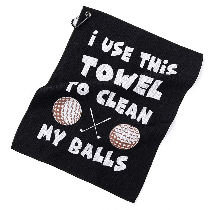 Funny Golf Towel - Microfiber, Super Absorbent, with Humorous Printed Logo