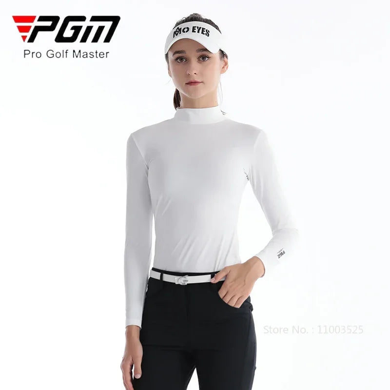 PGM Ladies Long Sleeve Golf Shirt – Ice Silk, Sun Protection, Quick-Dry & Breathable Sports Top