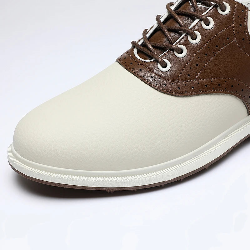 Classic Men’s Waterproof Golf Shoes – Breathable Leather Design