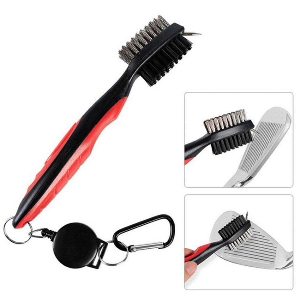 Golf Club Cleaning Brush – Dual-Sided Nylon & Wire Bristles with Groove Cleaner