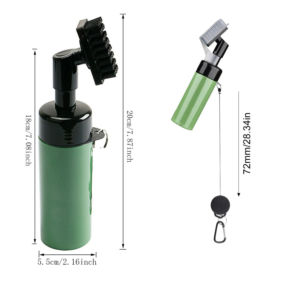 Golf Club Cleaning Brush with Water Bottle & Retractable Clip – Groove Cleaner Tool