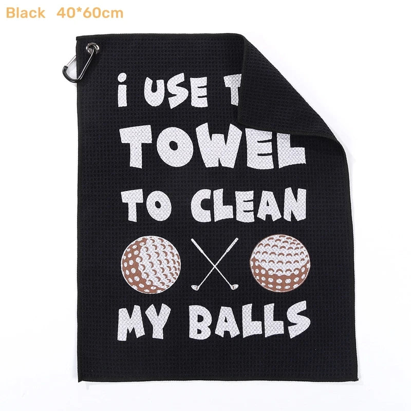 Funny Golf Towel - Microfiber, Super Absorbent, with Humorous Printed Logo