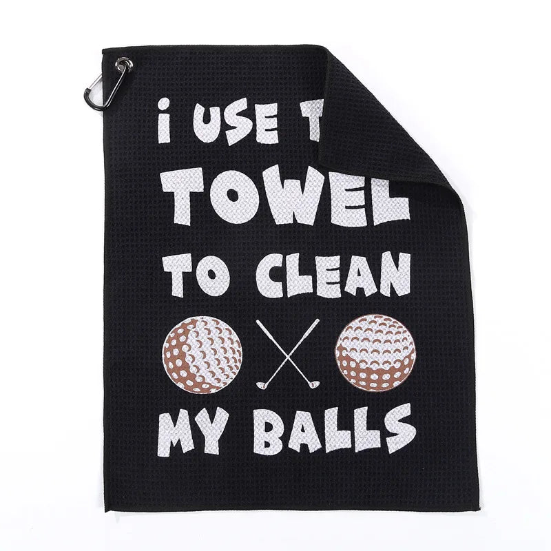 Funny Golf Towel - Microfiber, Super Absorbent, with Humorous Printed Logo
