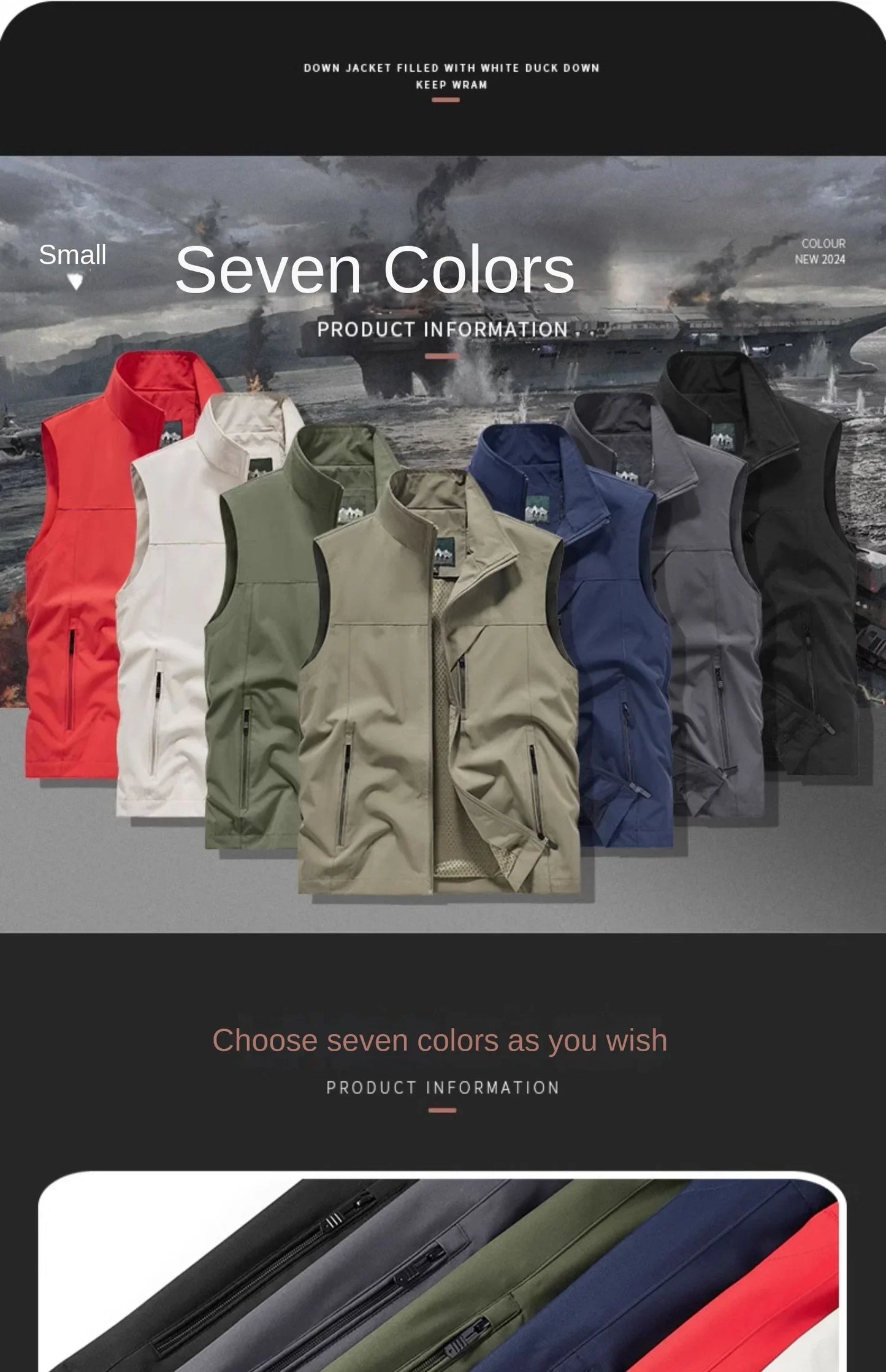 Men's Tactical Windbreaker Golf Vest - Lightweight Sleeveless Jacket with Pockets