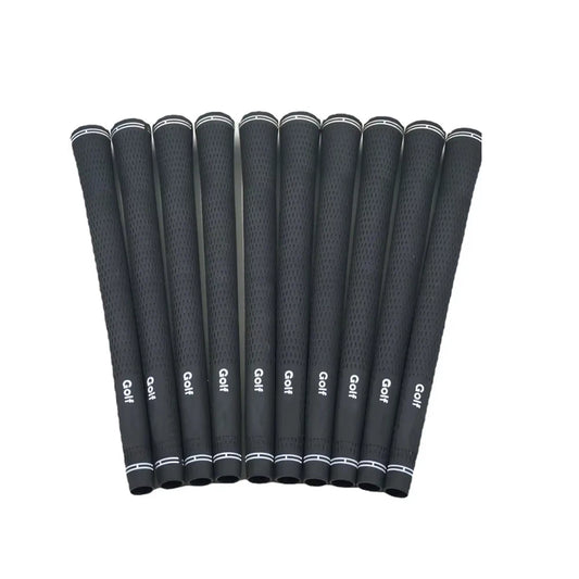 10-Pack Golf Club Grips – Black Rubber, Non-Slip, Multiple Sizes