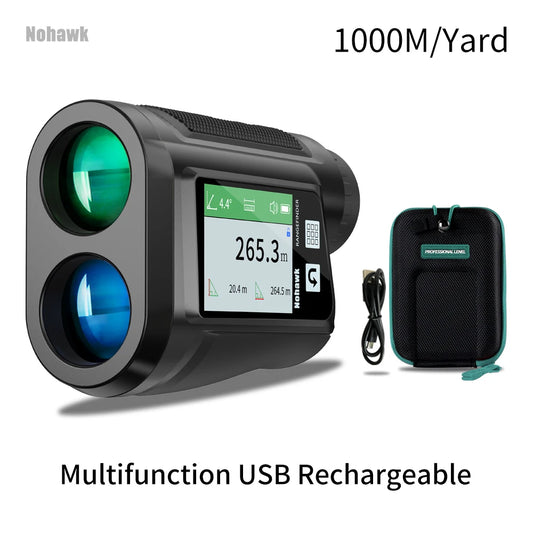 Nohawk Golf Laser Rangefinder 600M/1000Y – Rechargeable with Slope Compensation & Hunting Mode