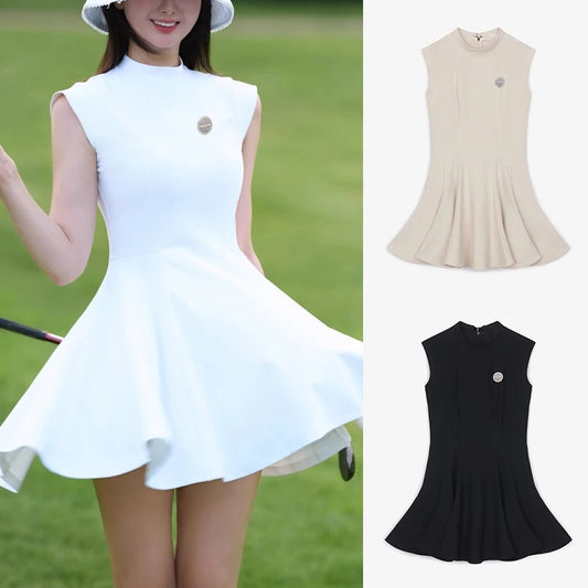Women's Sleeveless Golf Dress – Slim Fit, Above Knee, Lightweight & Stretchy