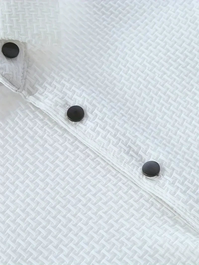 Men's Breathable Golf Polo Shirt – Summer Casual Comfort with Lapel & Button Closure