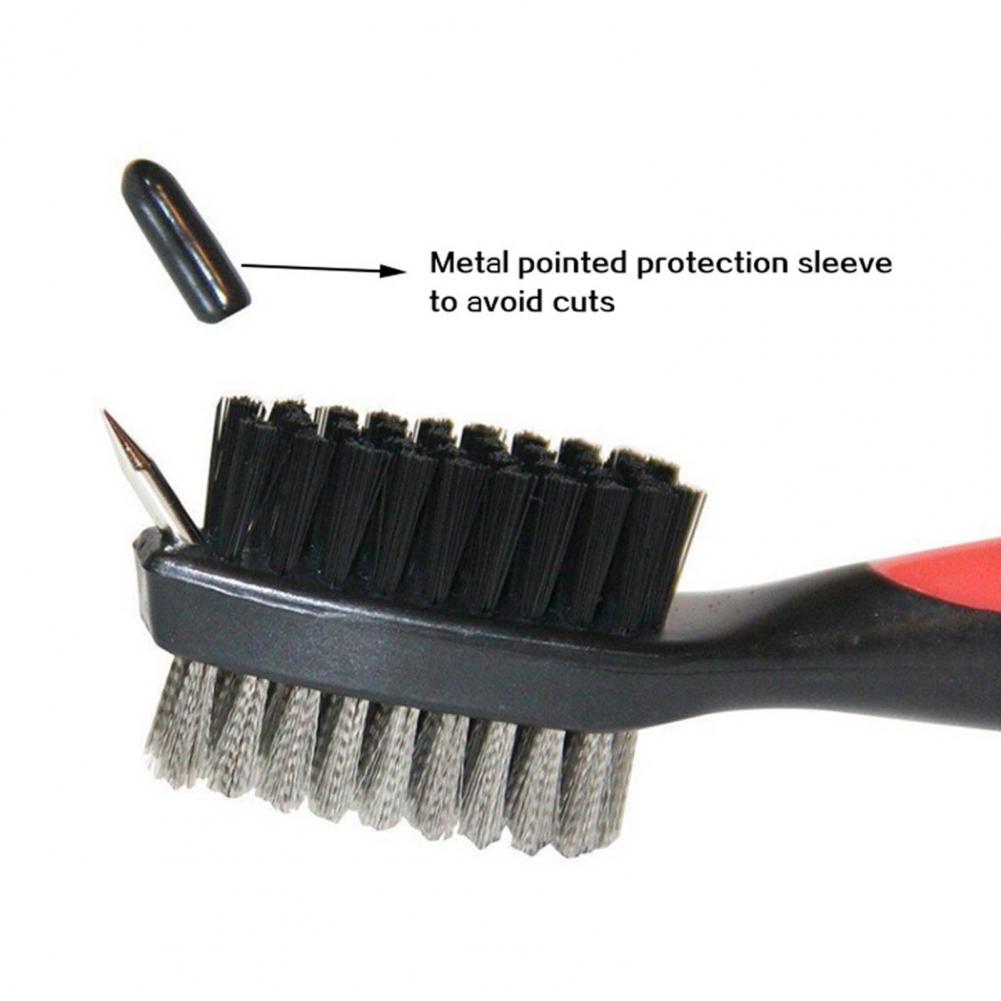 Golf Club Cleaning Brush – Dual-Sided Nylon & Wire Bristles with Groove Cleaner