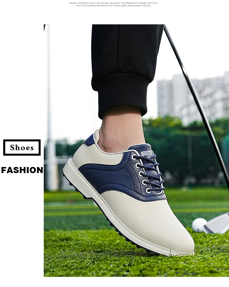 Classic Men’s Waterproof Golf Shoes – Breathable Leather Design