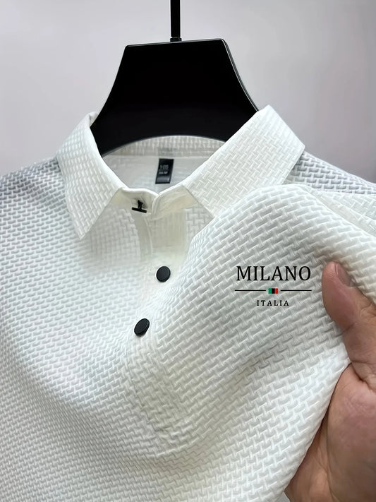 Men's Breathable Golf Polo Shirt – Summer Casual Comfort with Lapel & Button Closure