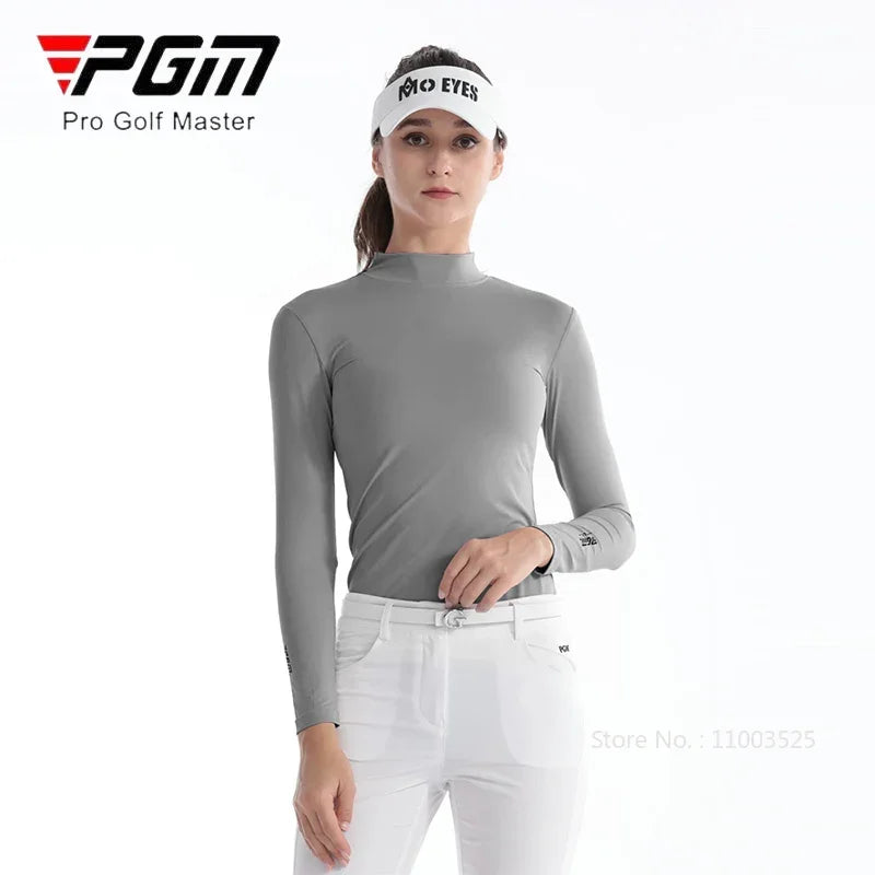 PGM Ladies Long Sleeve Golf Shirt – Ice Silk, Sun Protection, Quick-Dry & Breathable Sports Top