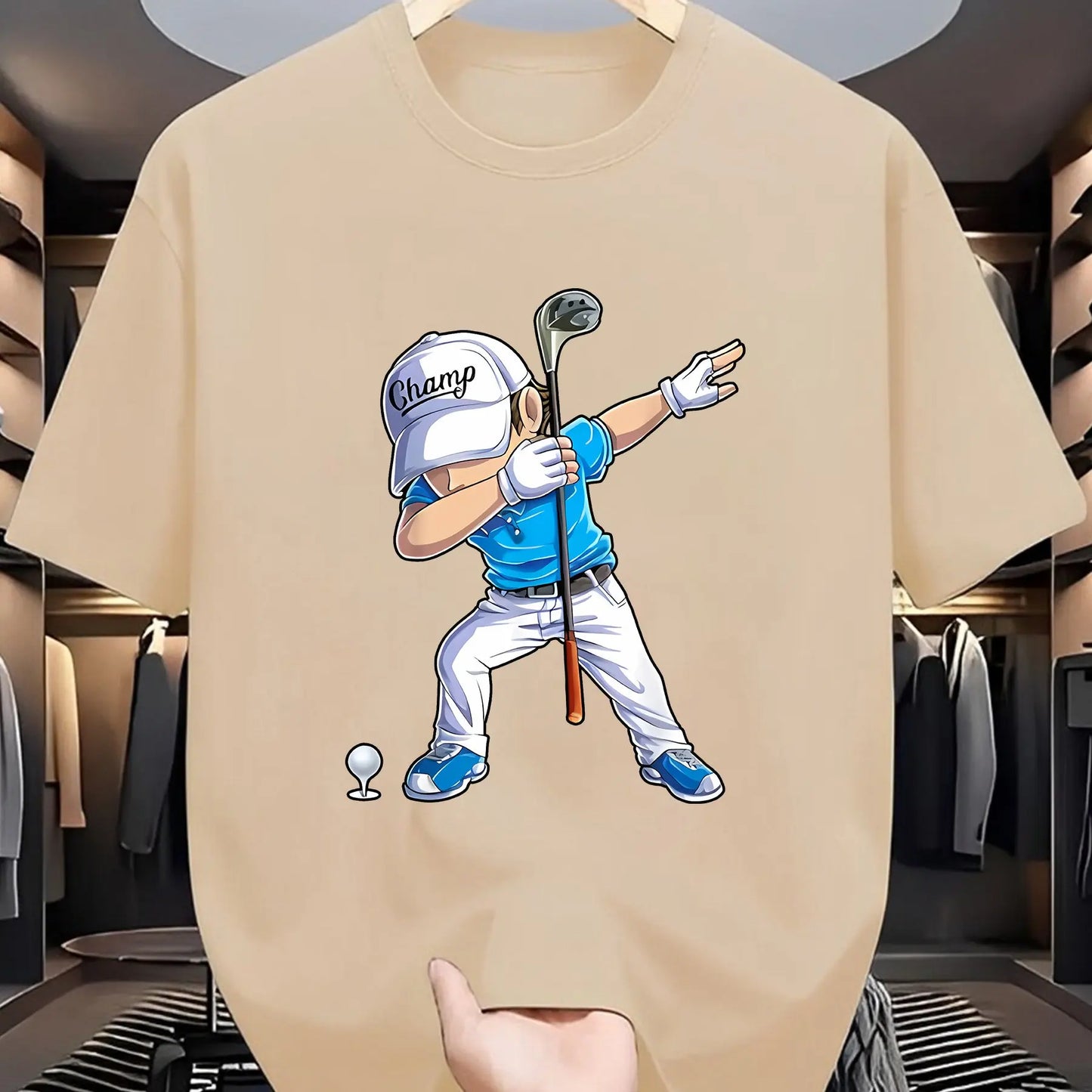 Men's Fashion T-shirt - Golf Player Pattern Printed