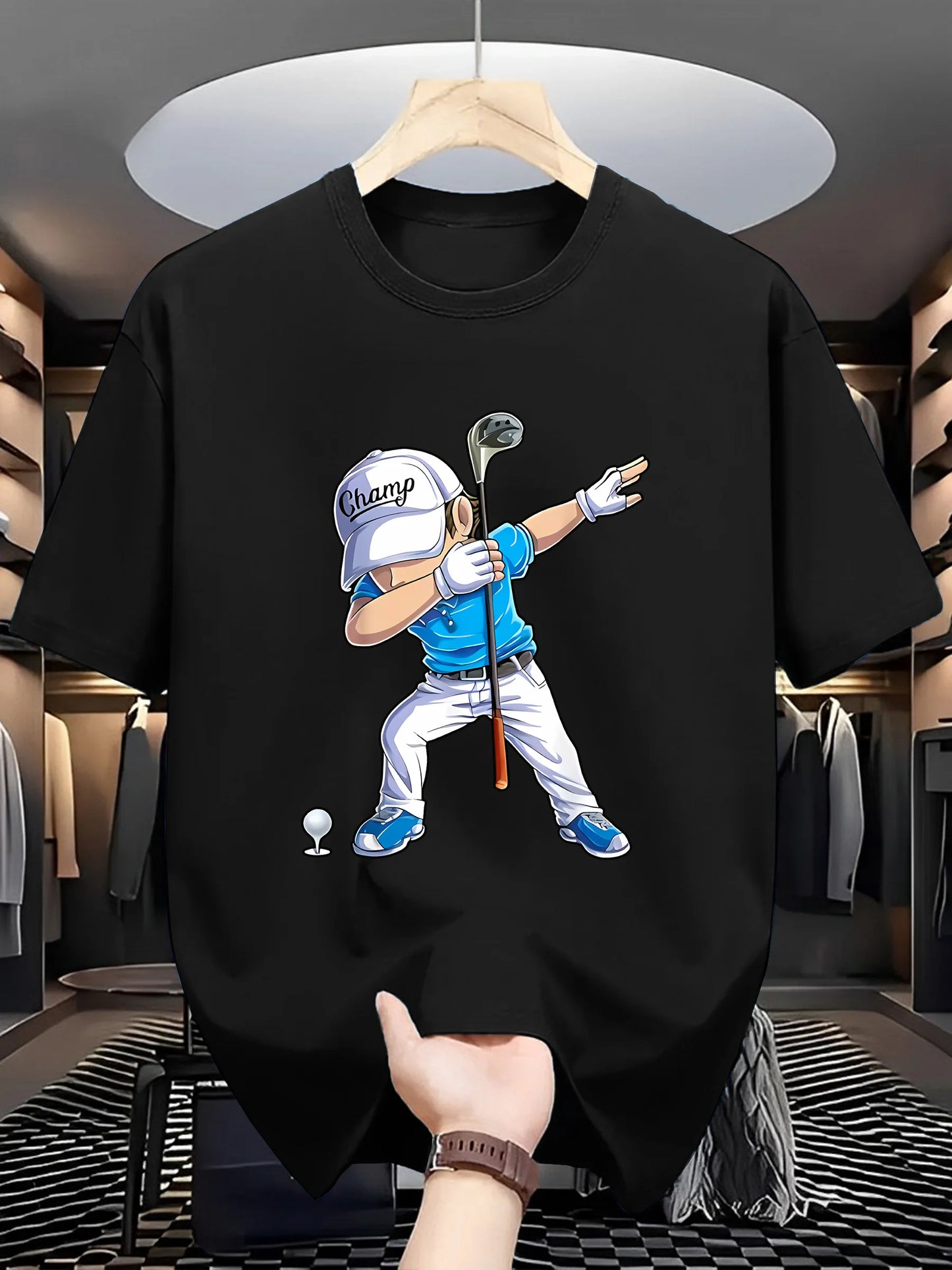 Men's Fashion T-shirt - Golf Player Pattern Printed