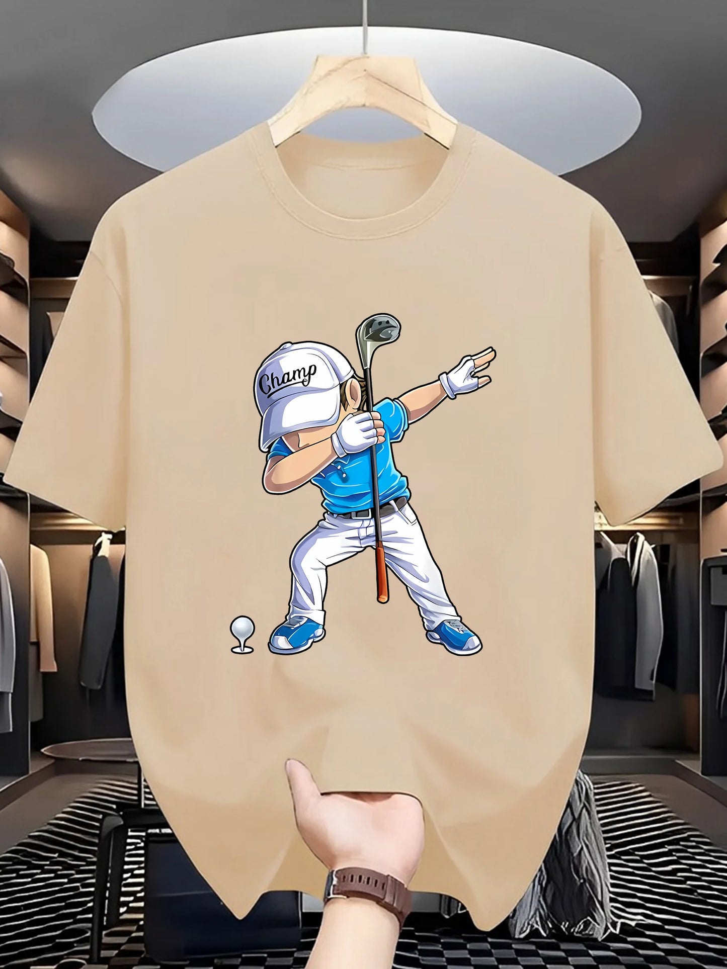 Men's Fashion T-shirt - Golf Player Pattern Printed