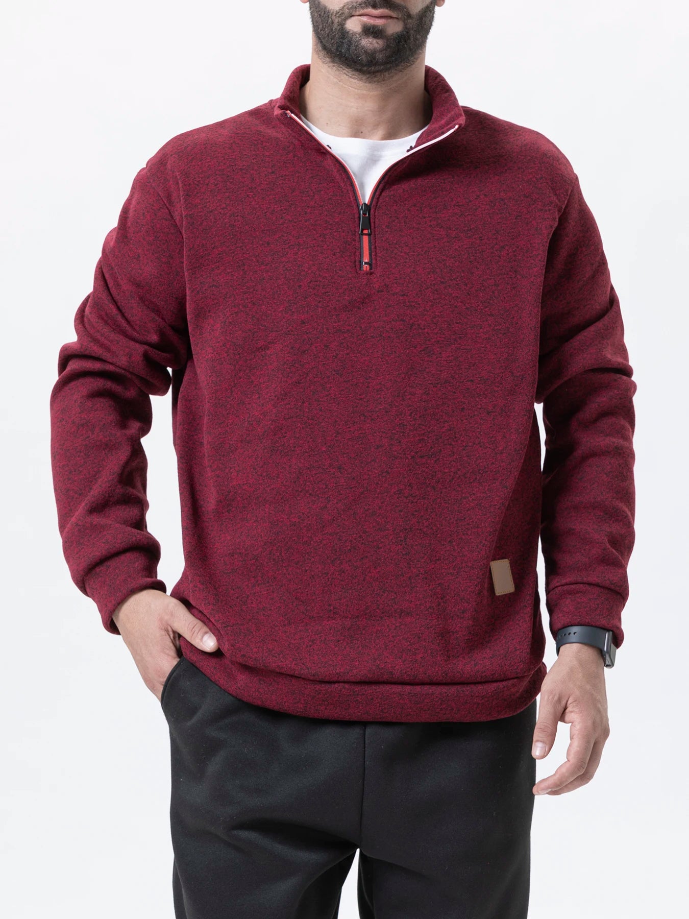 Men's Autumn Sweatshirts - Half Zipper Pullover