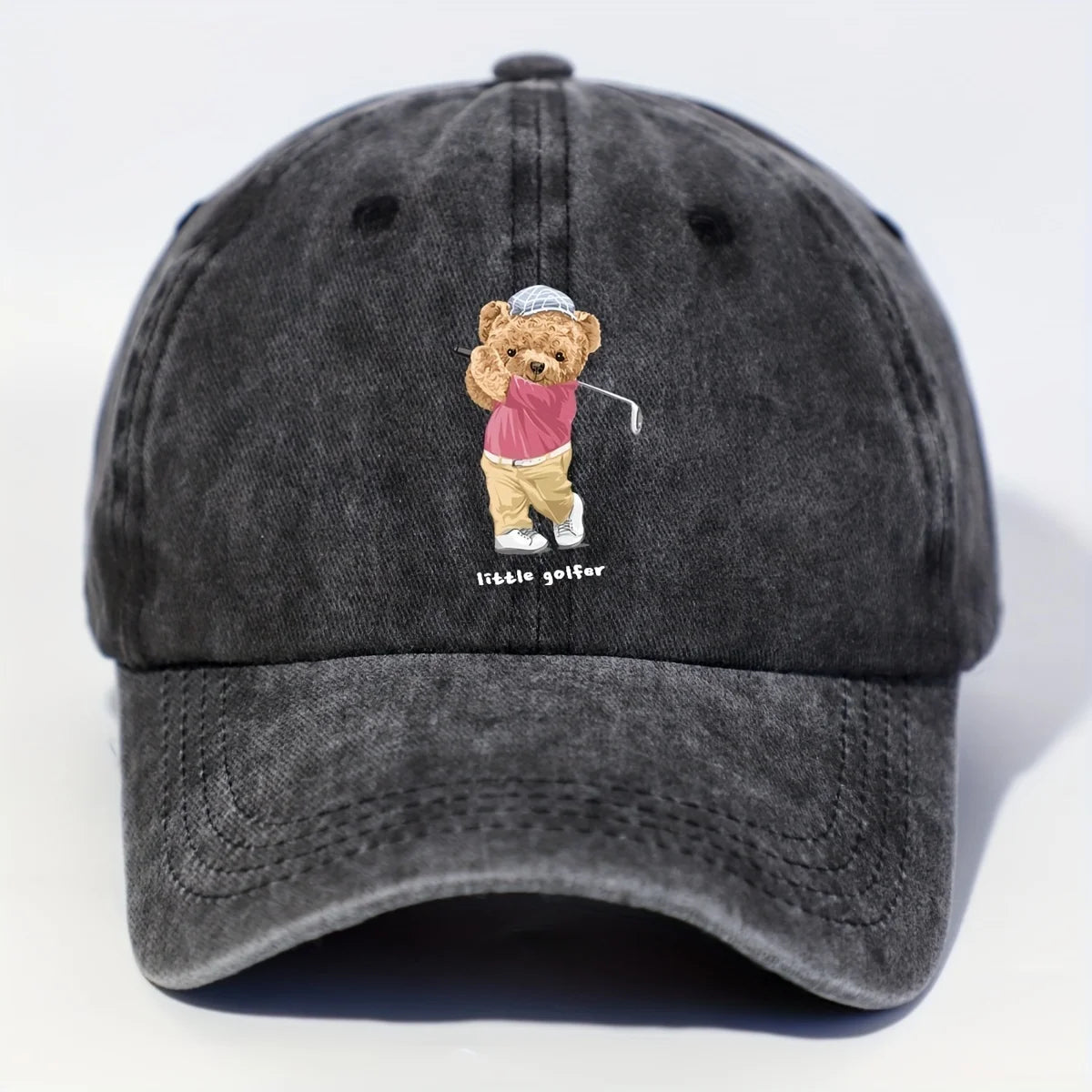Unisex Golf Bear Embroidered Cap